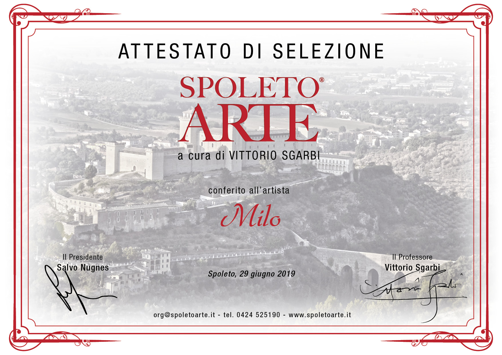 Milo Partecipa Alla Mostra “SPOLETO ARTE” Curata Da Vittorio Sgarbi